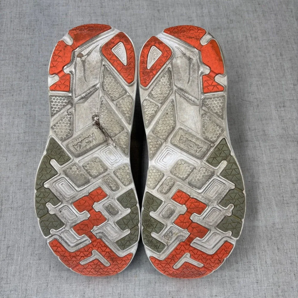 Hoka One One Clifton 5 Gray Yellow Blue Running Shoes Sneakers Women's Size 10.5